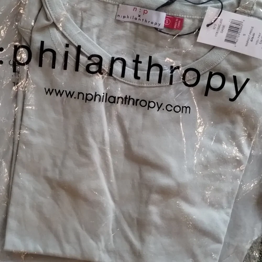 Revolve n: PHILANTHROPY NWT Sage Harlow BFF Cutout 100% Cotton T-shirt S